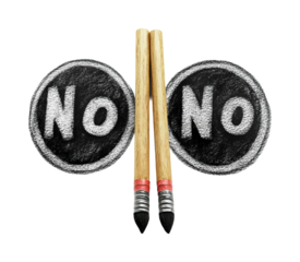 Chalkboard no symbols creative digital design isolated on transparent background, png