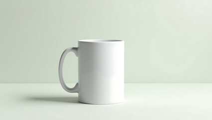 Obraz premium High-Resolution White Mug Mockup on Solid Background – Realistic 3D Lighting for Custom Design and Branding Presentation