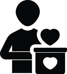 Donation vector illustration of a heart symbol