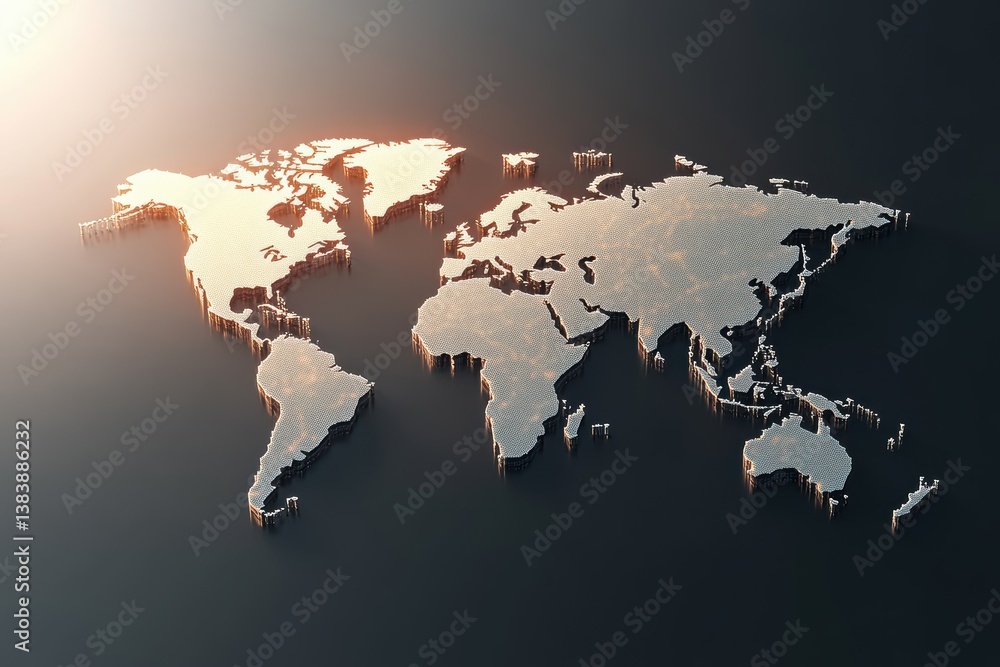 Poster creative graphic layout showcasing a global map design with a textured appearance