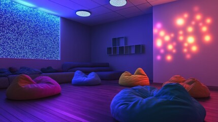 Sensory Room with Calming Elements for Students