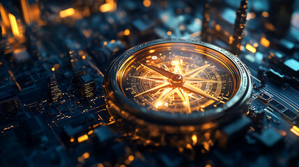 Compass digital, business strategic explorer, vision crisis, mission path, creative agency, digital strategy, market decision, achievement strategy, financial stock, company vision concepts