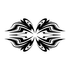Abstract Black & White Floral Ornament Design on Gradient Background
