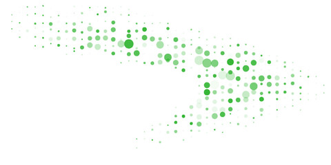 Green vector red banner with set of circles, dots. Donuts Background. Creative Design Template. Technological halftone illustration.