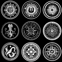 Collection of Iguanas mandala vector design, Iguanas vector graphic