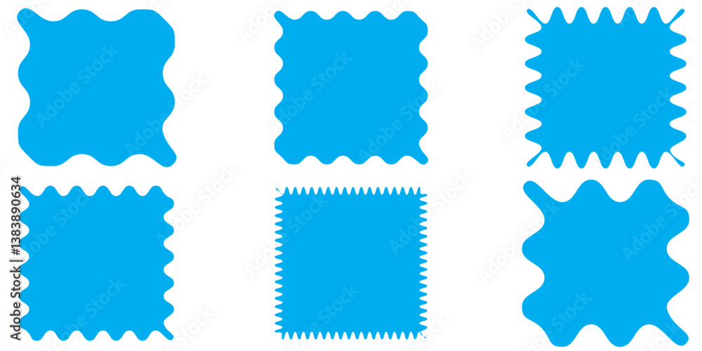 Fototapete set of frames with zigzag edge shapes. set of jagged scallop and zigzag edges elements. rectangle sh