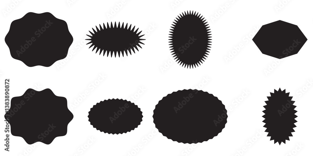 Fototapete set of frames with zigzag edge shapes. set of jagged scallop and zigzag edges elements. rectangle sh