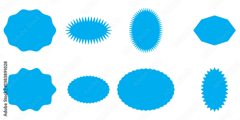 Poster set or rectangular shapes with squiggly borders. geometric zig zag wavy stickers. vector illustratio
