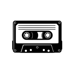 Obraz premium A retro cassette tape illustration in and evoking nostalgic memories of analog music and vintage audio technology