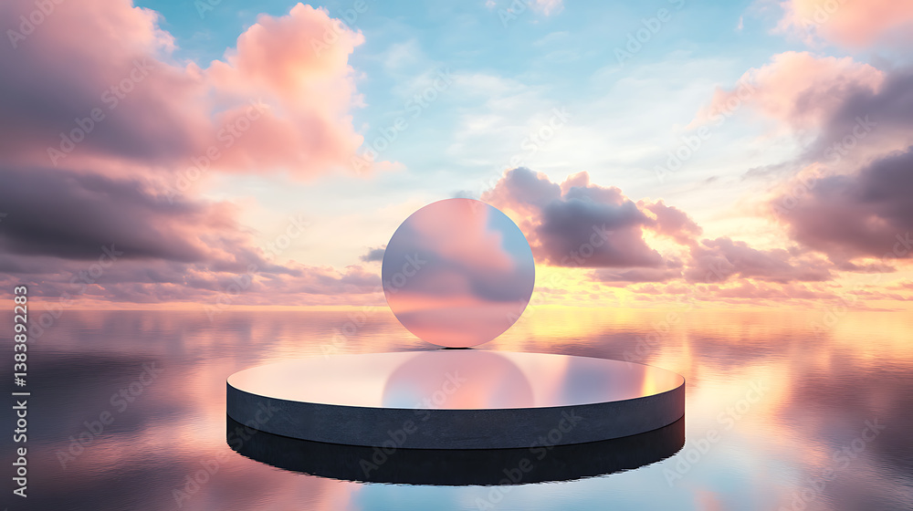 Poster Abstract geometric minimal podium background shape for cosmetic and product display showcase, 3d render