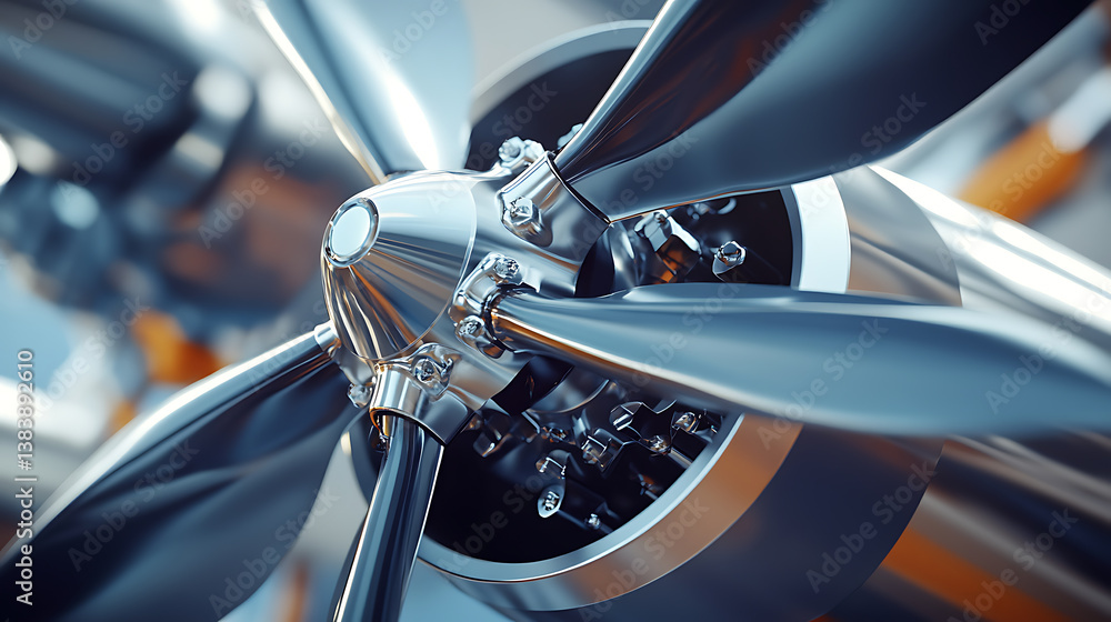 Poster 3d illustration of propeller of an engine of an evtol or electric vertical take-off and landing airc