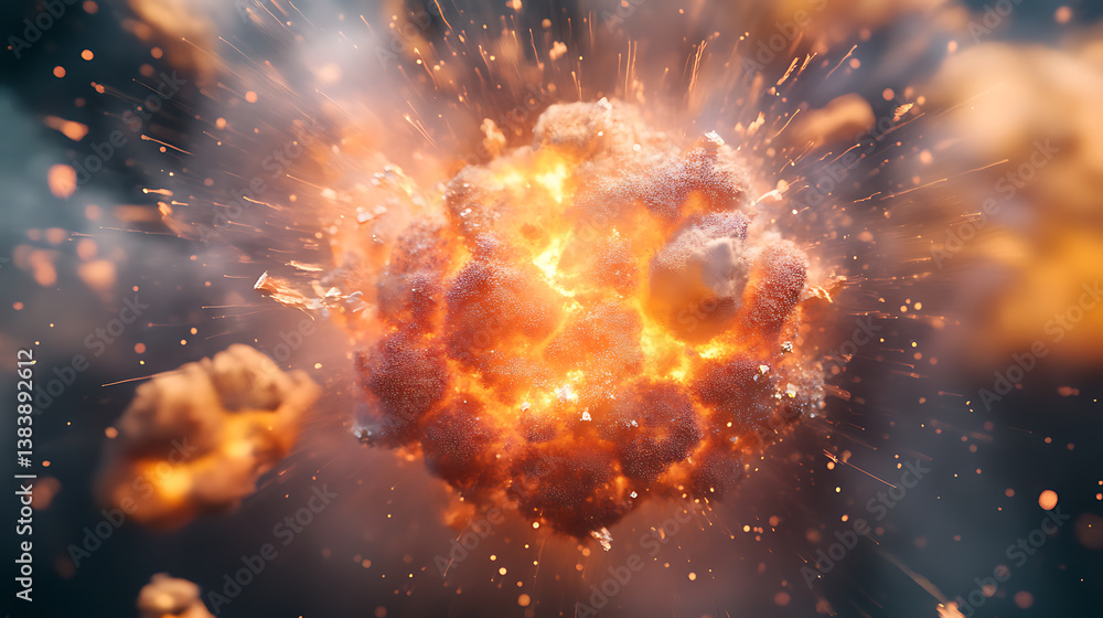 Aufkleber 3d illustration of particle burst from the collection