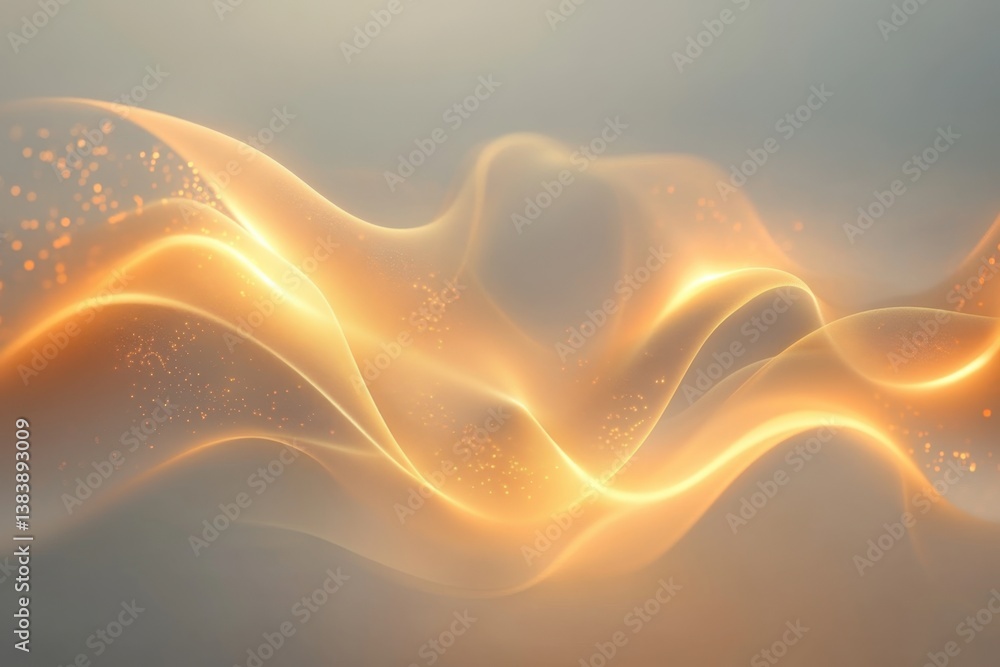 Poster soft glowing waves of light create a serene atmosphere in a tranquil setting