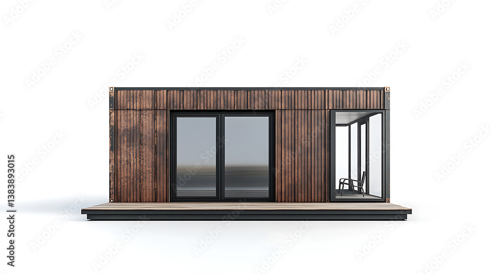 Poster 3d rendering of a shipping container isolated on white background