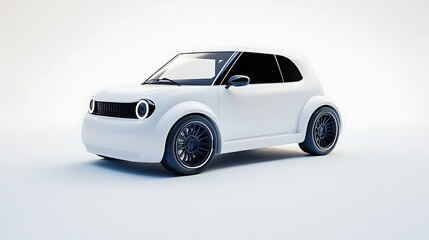 Fototapeta premium 3d renderingillustration of white city car on white background