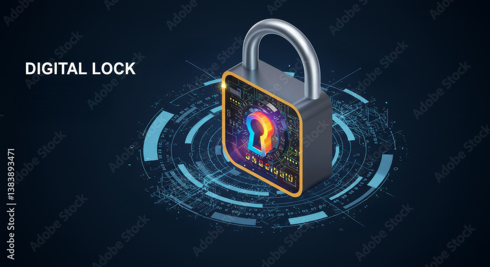 Poster secure data encryption: protecting privacy - cybersecurity, data protection, encryption, online safe