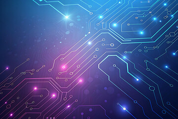 An abstract background featuring a technology circuit board texture, with intricate lines and geometric patterns that evoke a sense of modern digital technology.