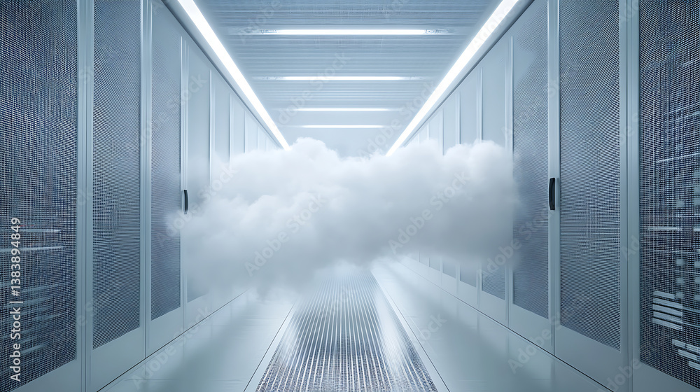 Poster A cloud security concept image representing a secure and protected cloud computing infrastructure symbolizing the safety and reliability of data storage and sharing in the digital era
