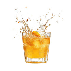 Refreshing burst of freshly squeezed orange juice white beverage clean close-up vibrant