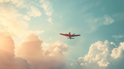 Fototapeta premium A small airplane flying in the sky