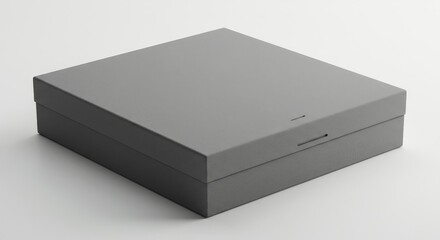 Naklejka premium Square Gray Cardboard Box Mockup - Simple of a closed square gray cardboard box, perfect for packaging or product display