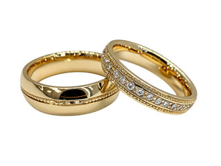 Elegant golden wedding rings jewelry photography romantic concept