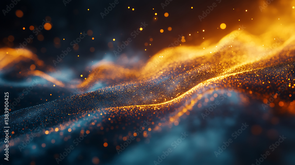 Leinwandbilder a vibrant, abstract image featuring streaks of light and glowing particles, symbolizing speed, energ