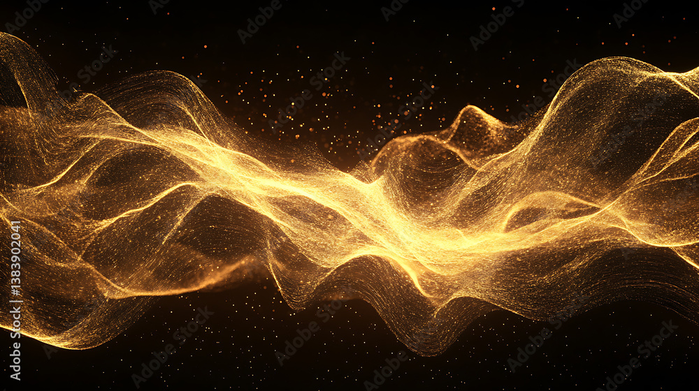 Aufkleber abstract background of glowing light trails on a dark backdrop
