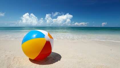 beach ball on tropical beach sand