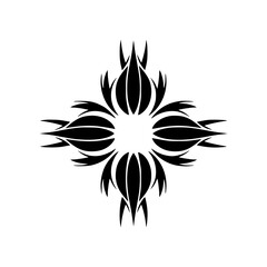 Modern Black Floral Pattern on a Gradient Background