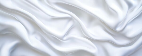 Obraz premium Elegant White Silk Fabric with Soft Draping and Gentle Folds