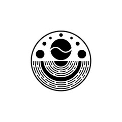 Fototapeta premium Minimalist Circular Abstract Design in Black and White