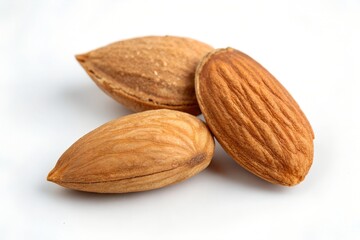 almonds on white background