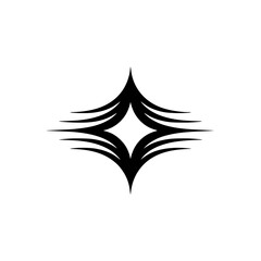 Obraz premium Minimalist Geometric Starburst Logo, Abstract Black Design