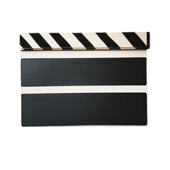 Fototapeta premium Clapperboard on a white background ready for film production, Clapperboard