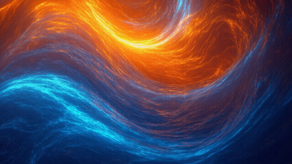 Cosmic Dance of Fire and Ice in Vibrant Swirls