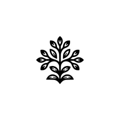 Minimalist Black and White Tree Logo Design, Nature Icon