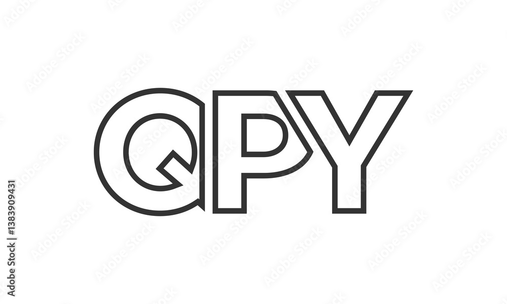 Fototapete qpy logo design template with strong and modern bold text. initial based vector logotype featuring s