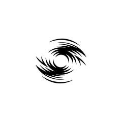 Abstract Black Swirl Design on White Background