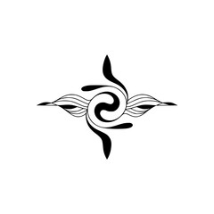 Elegant Black and White Floral Symmetry Design Element