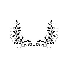 Elegant Floral Frame in Black on White Background