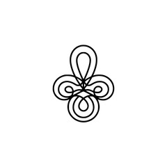 Abstract Line Art Knot Symbol on White Background