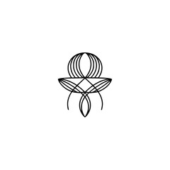 Abstract Geometric Line Art Logo in Minimalist Style