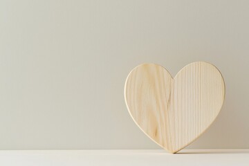 The concept of loving oneself is represented by a wooden heart placed on a wooden table with a bokeh background