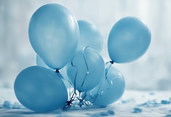 transparent blue illustration balloons watercolor background bunch ribbon present joy surprise white invitation holiday balloon birthday celebrate colours celebration helium object anniversary rubber