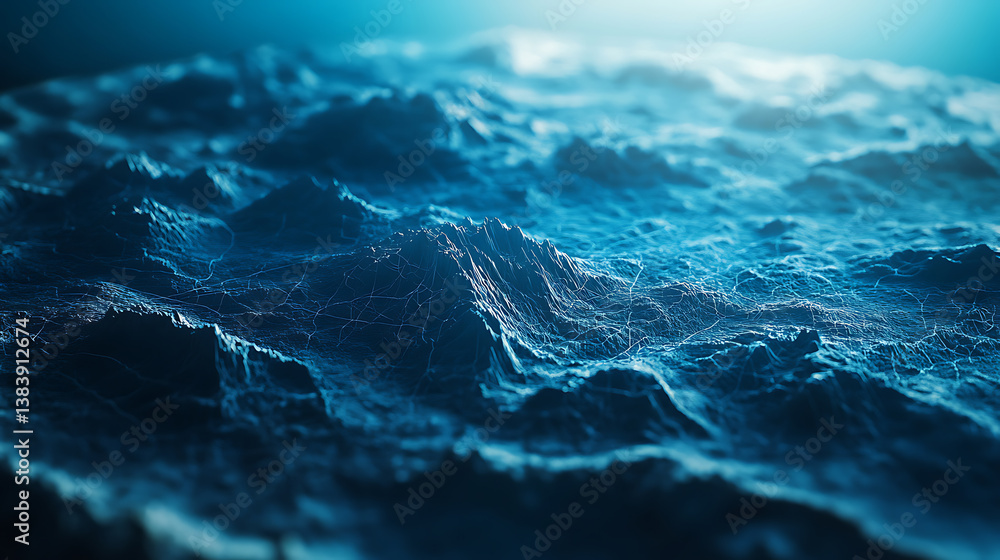 Poster High-tech gis geodata mapping concept showcasing a terrain model, illustrating advanced geographic information systems and spatial data visualization