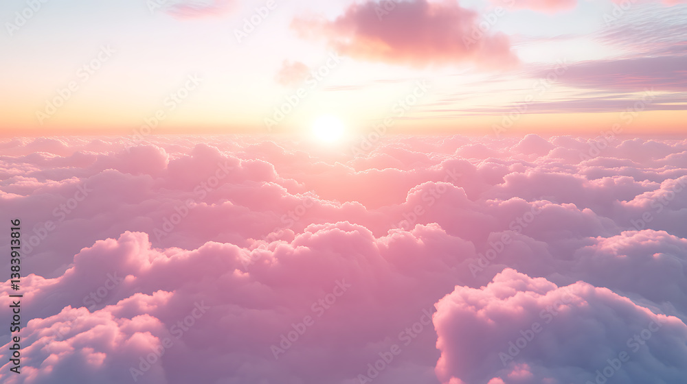 Aufkleber light soft panorama sunset sky background with pink cloudssunset over the clouds