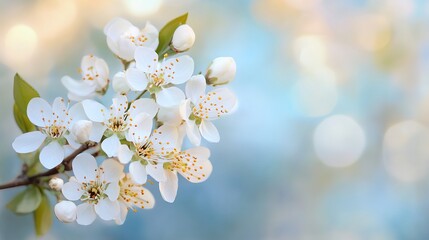 Beautiful White Spring Blossoms Delicate Flowers Nature Photography Soft Pastel Colors Floral Background Romantic Springtime Image Fresh Blooming     