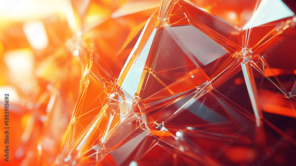 Poster low poly abstract line structure, network connections concepts