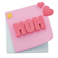 This is a digital illustration of a pink note, with the word 
